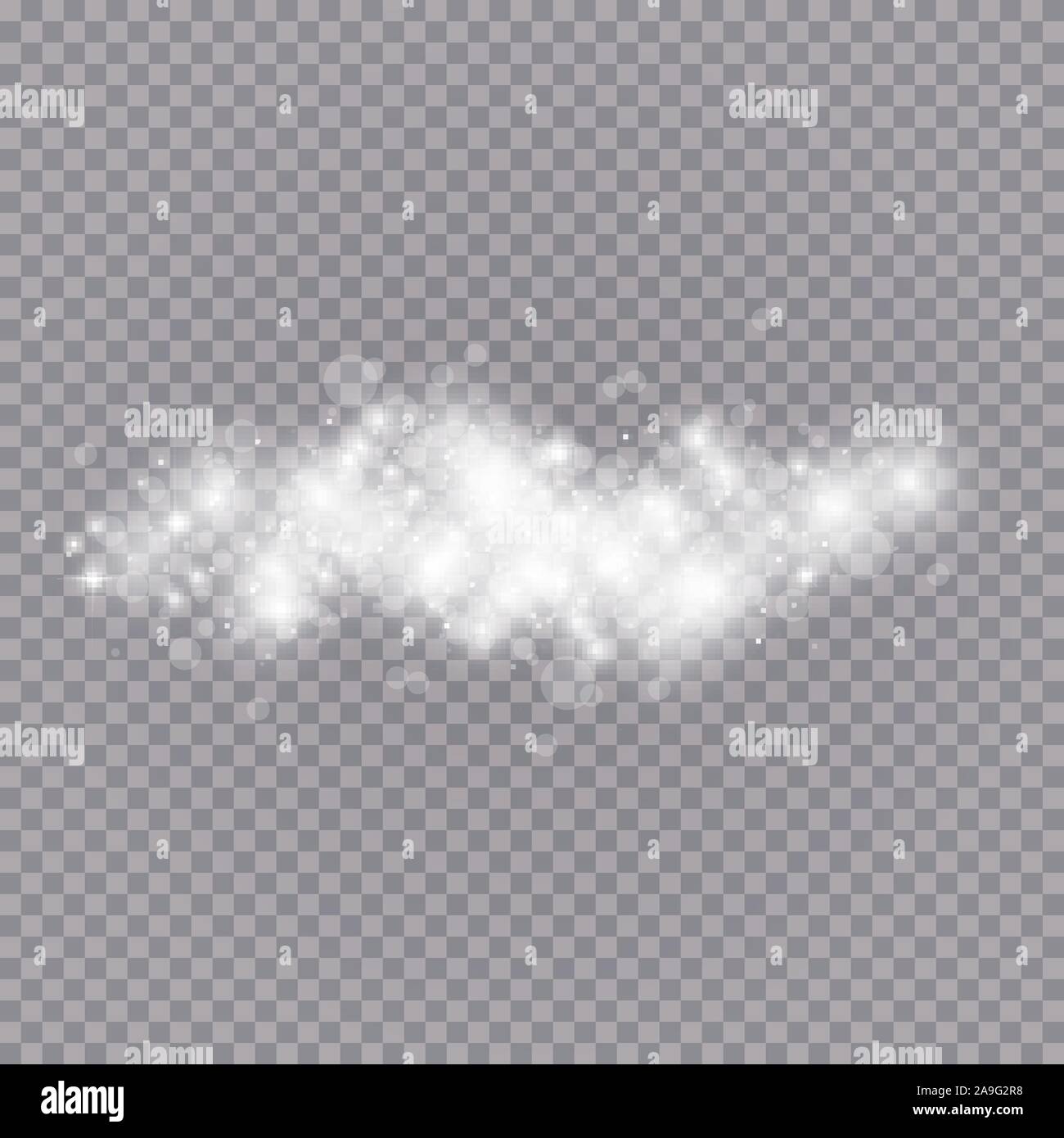 Glowing light effect with many glitter particles isolated on ...