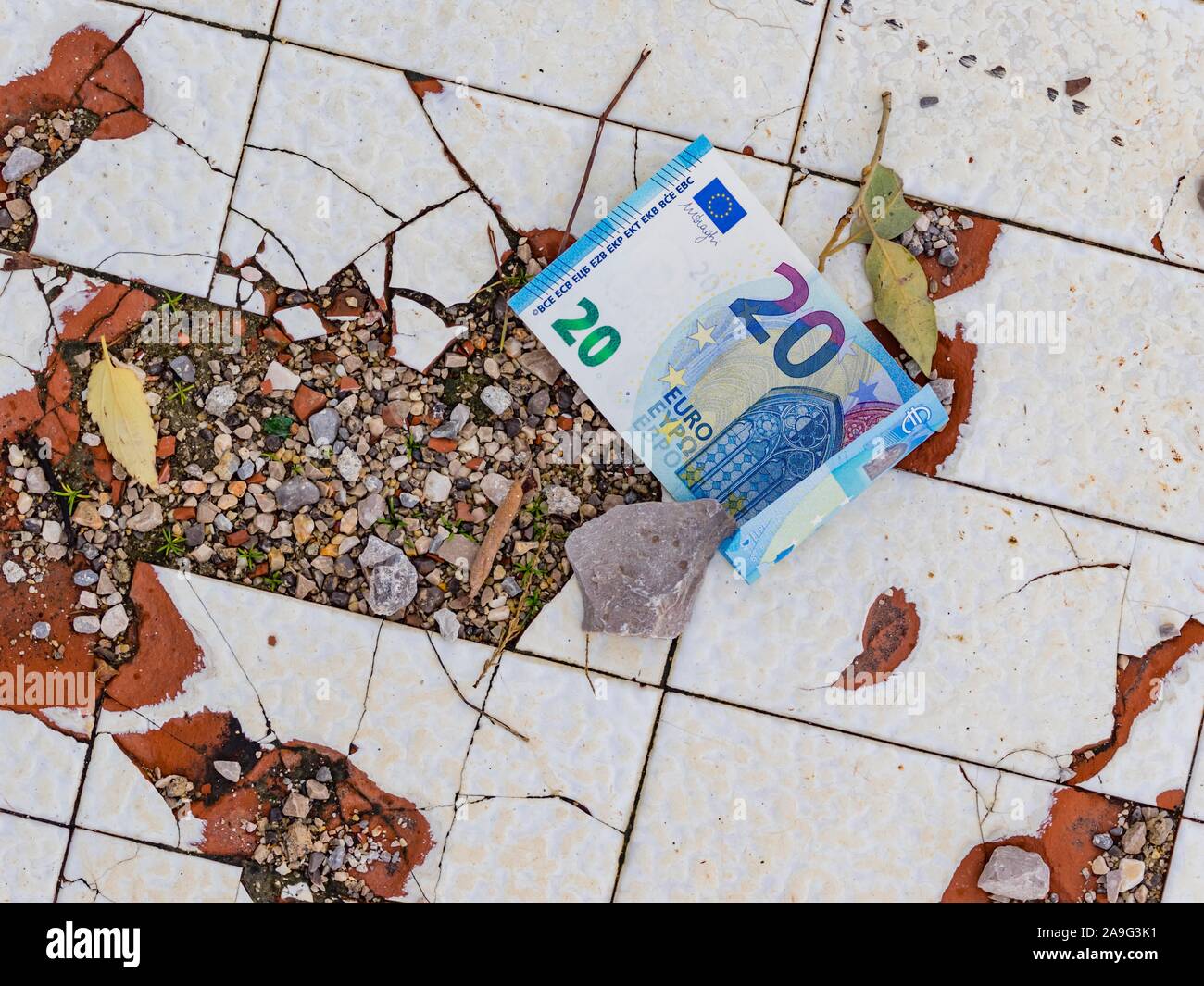 Lost and found money Stock Photo