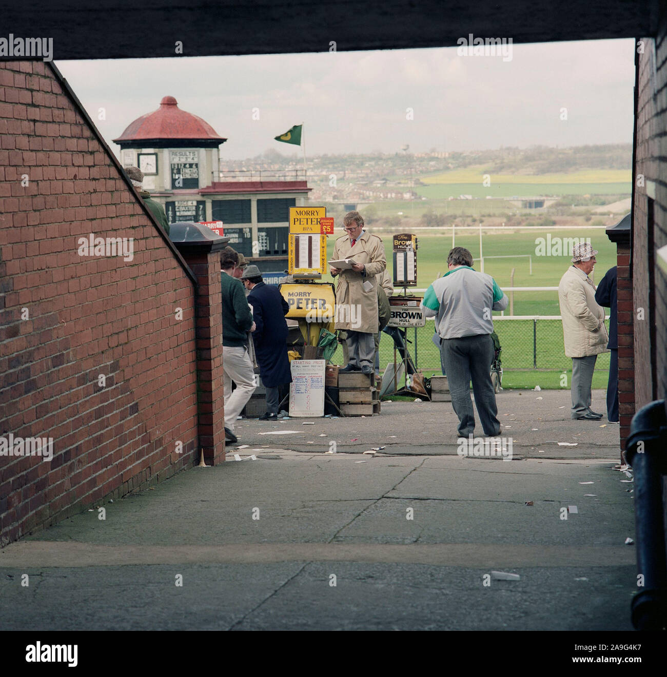 1989, Horse race meeting at Pontefract race track, West Yorkshire