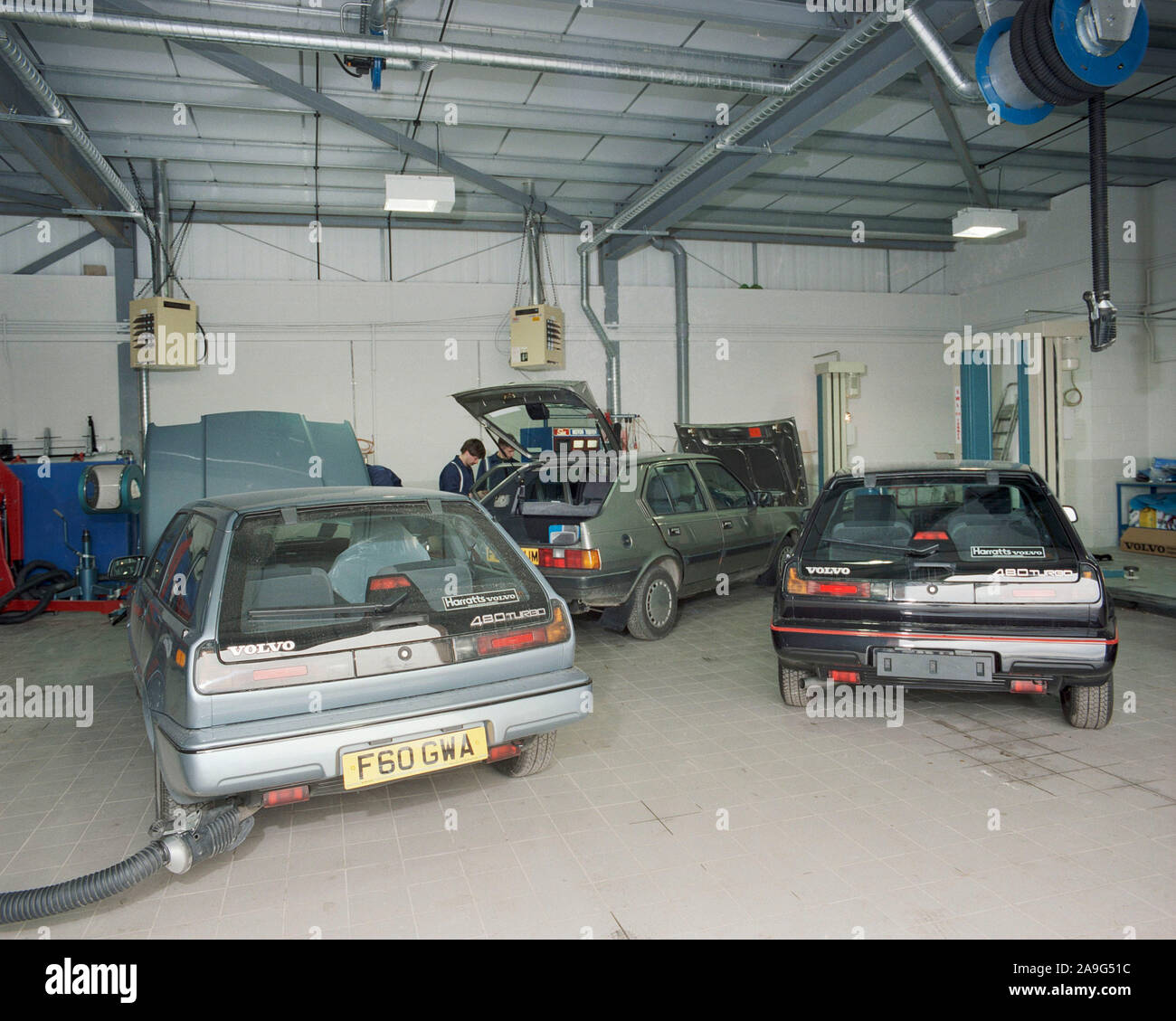 1989 Volvo car dealership, Rotherham, South Yorkshire, Northern England, UK Stock Photo