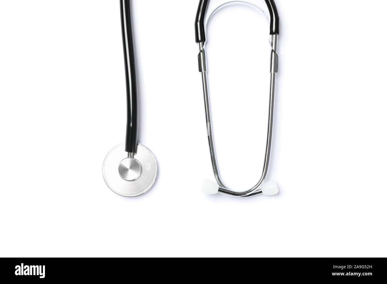 Black stethoscope isolated on white background. Healthcare Stock Photo ...