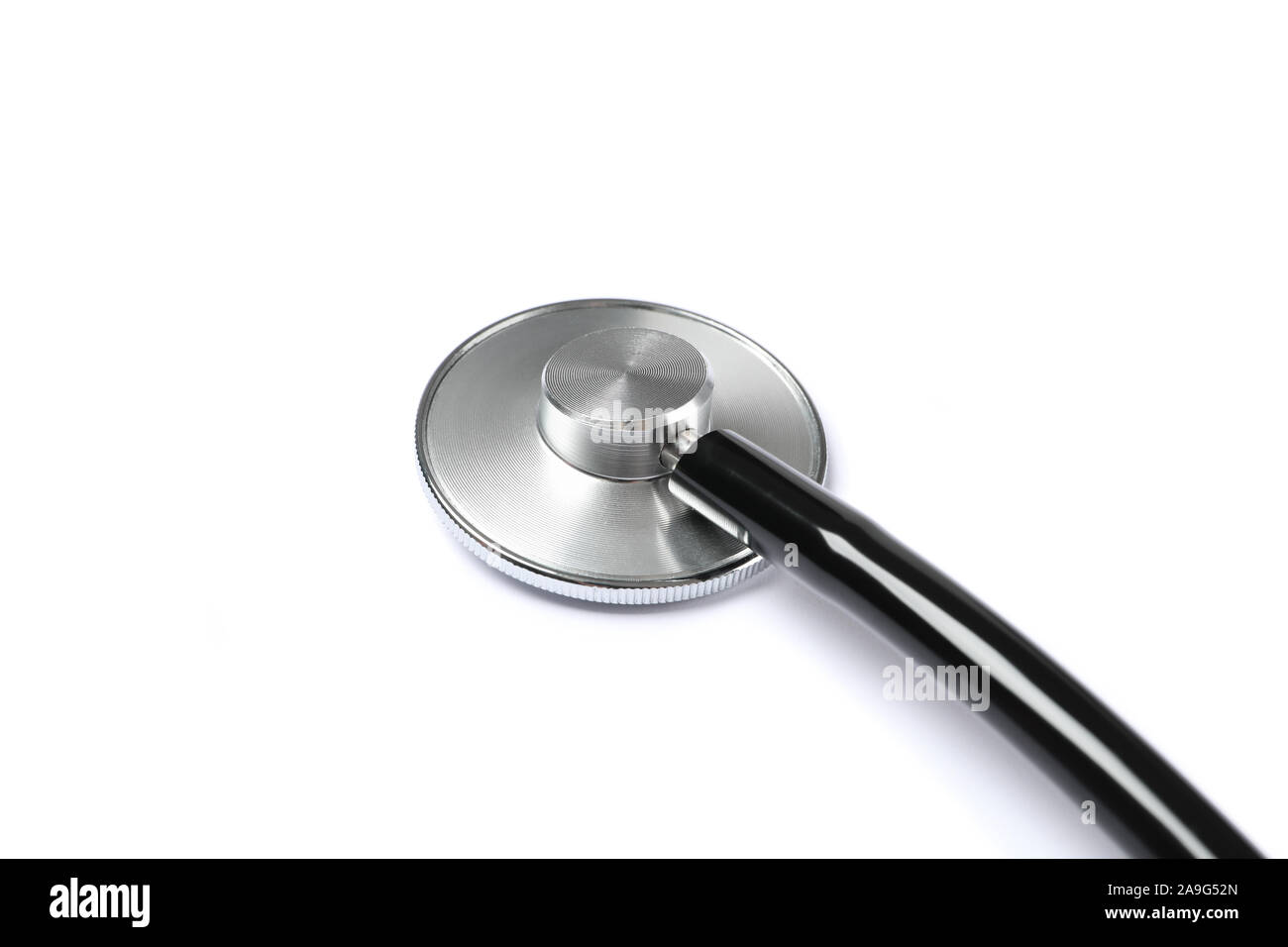 Black stethoscope isolated on white background. Healthcare Stock Photo ...