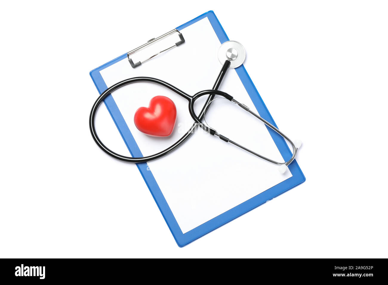 Stethoscope and red heart isolated on white background Stock Photo - Alamy