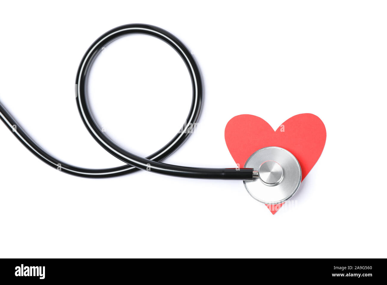 Stethoscope and red heart isolated on white background Stock Photo - Alamy