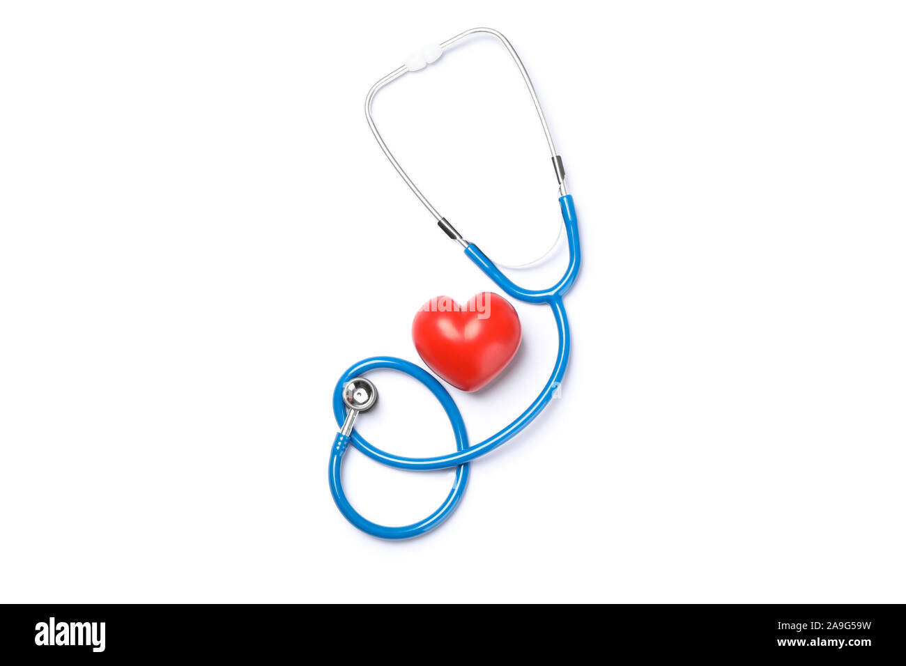 Stethoscope and red heart isolated on white background Stock Photo - Alamy