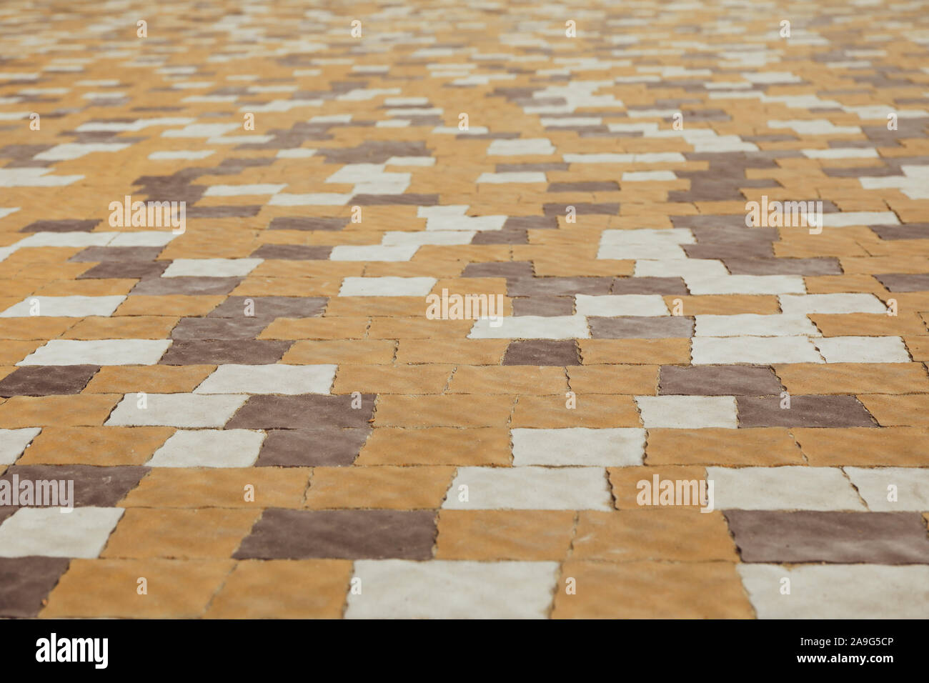Multi-colored paving slabs on whole background, space for text Stock Photo