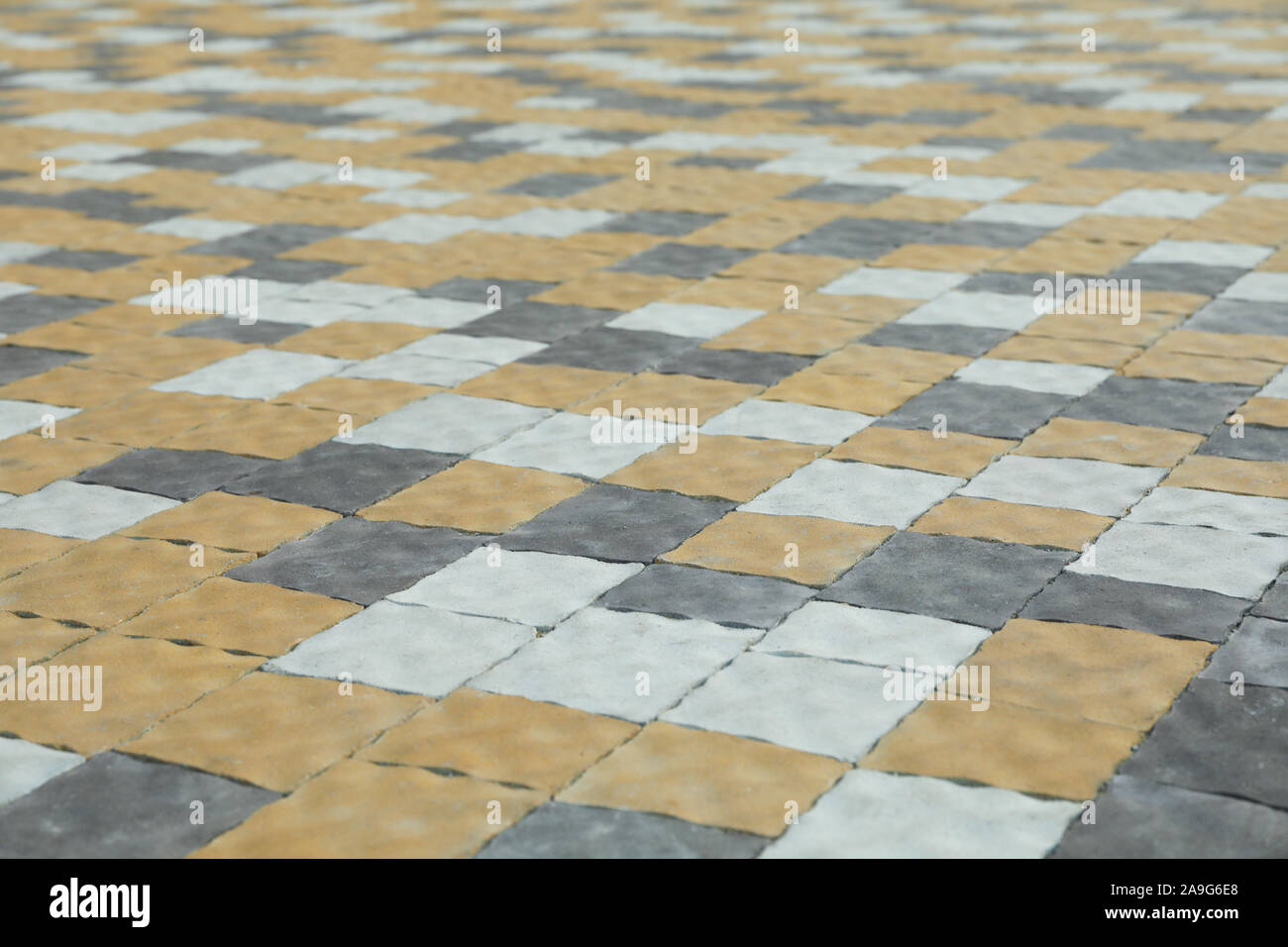 Multi-colored paving slabs on whole background, space for text Stock Photo