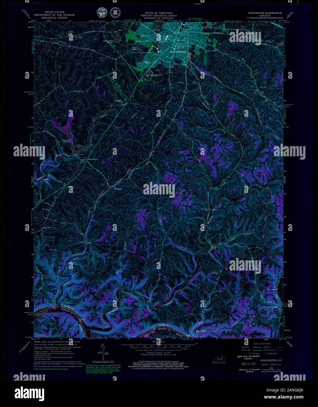 Map of winchester kentucky hires stock photography and images Alamy
