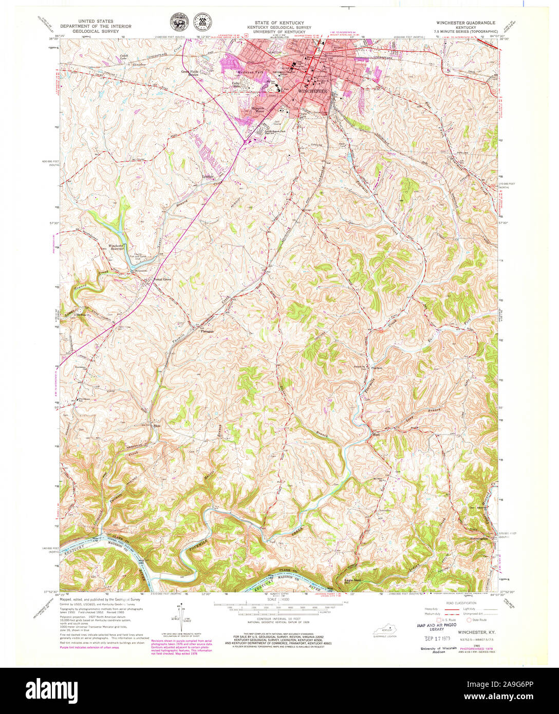 Map of winchester kentucky hi-res stock photography and images - Alamy