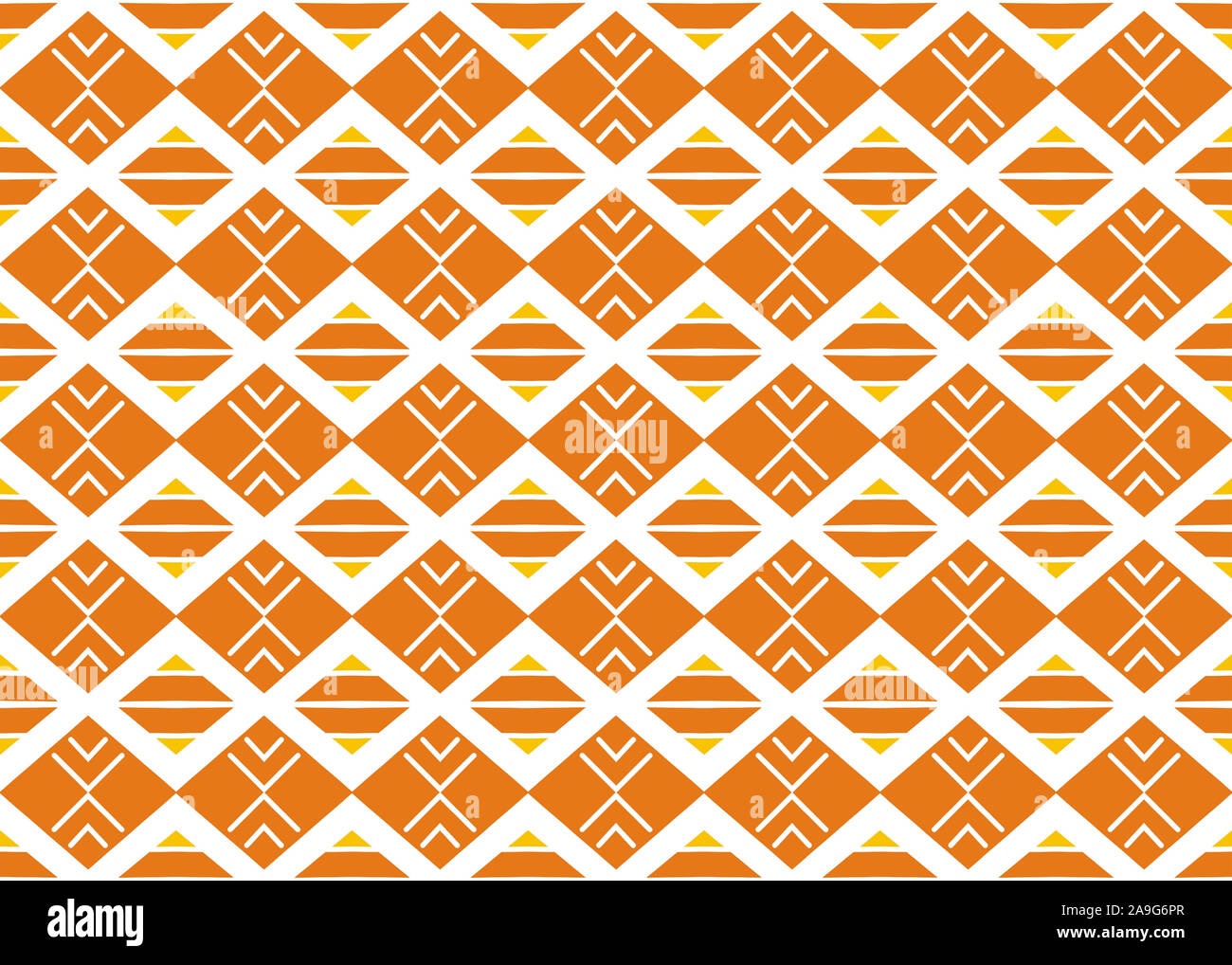 Seamless geometric pattern design illustration. In yellow, orange and ...