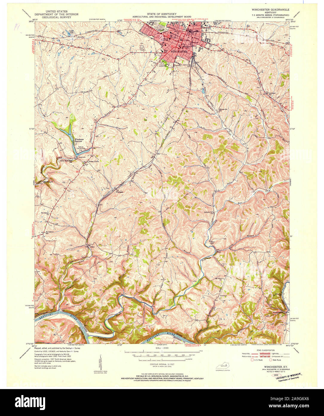 Winchester kentucky map Cut Out Stock Images & Pictures - Alamy