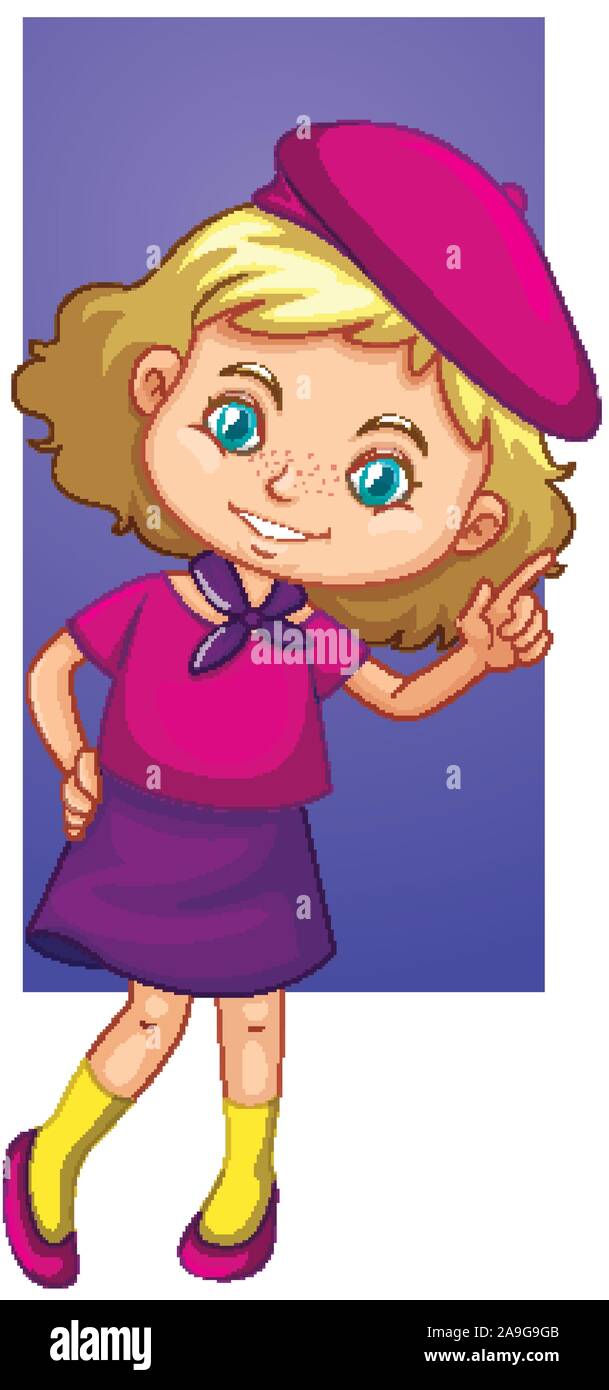 Happy girl in pink costume illustration Stock Vector Image & Art - Alamy