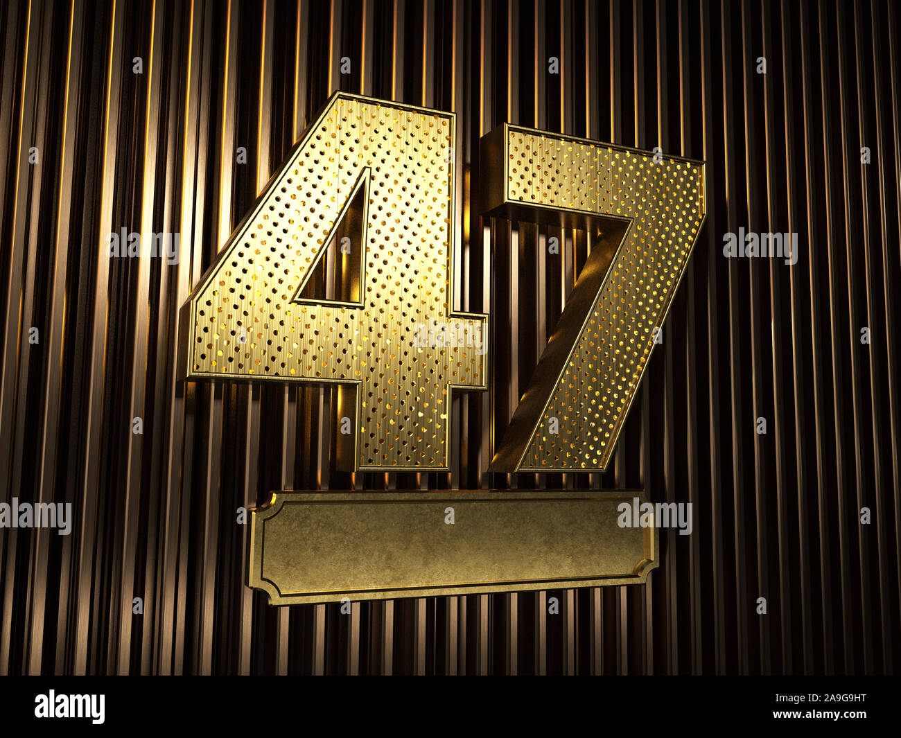 number 47 (number fortyseven) perforated with small holes on the