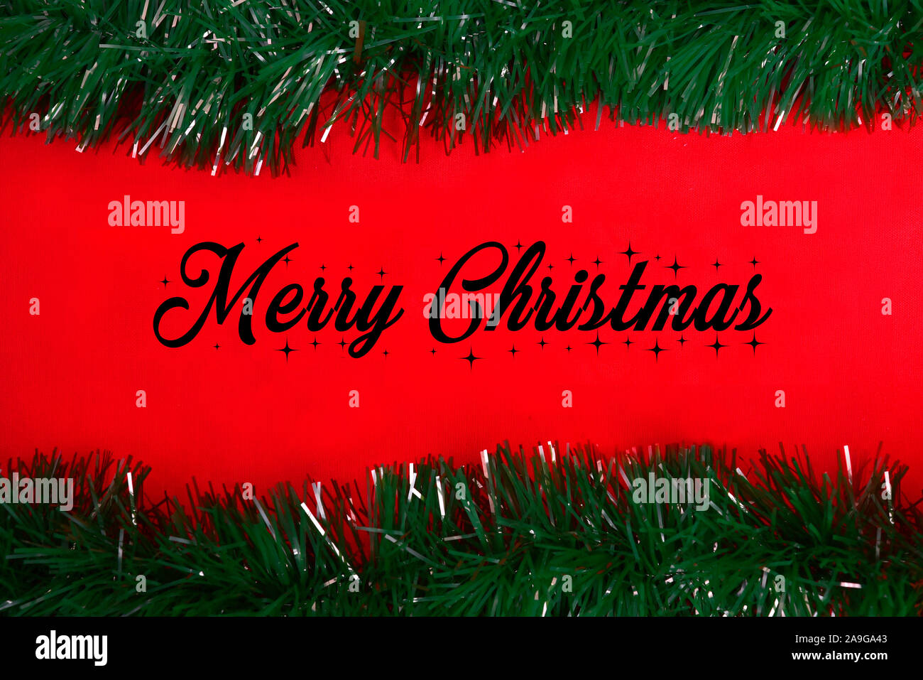 Winter holiday background. Border with Christmas tree branches and ...