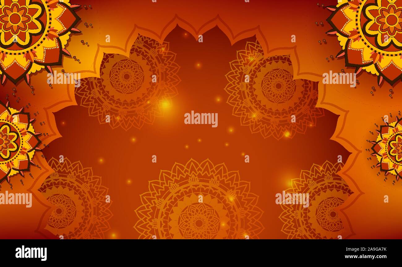 Mandalas pattern on red background illustration Stock Vector Image ...