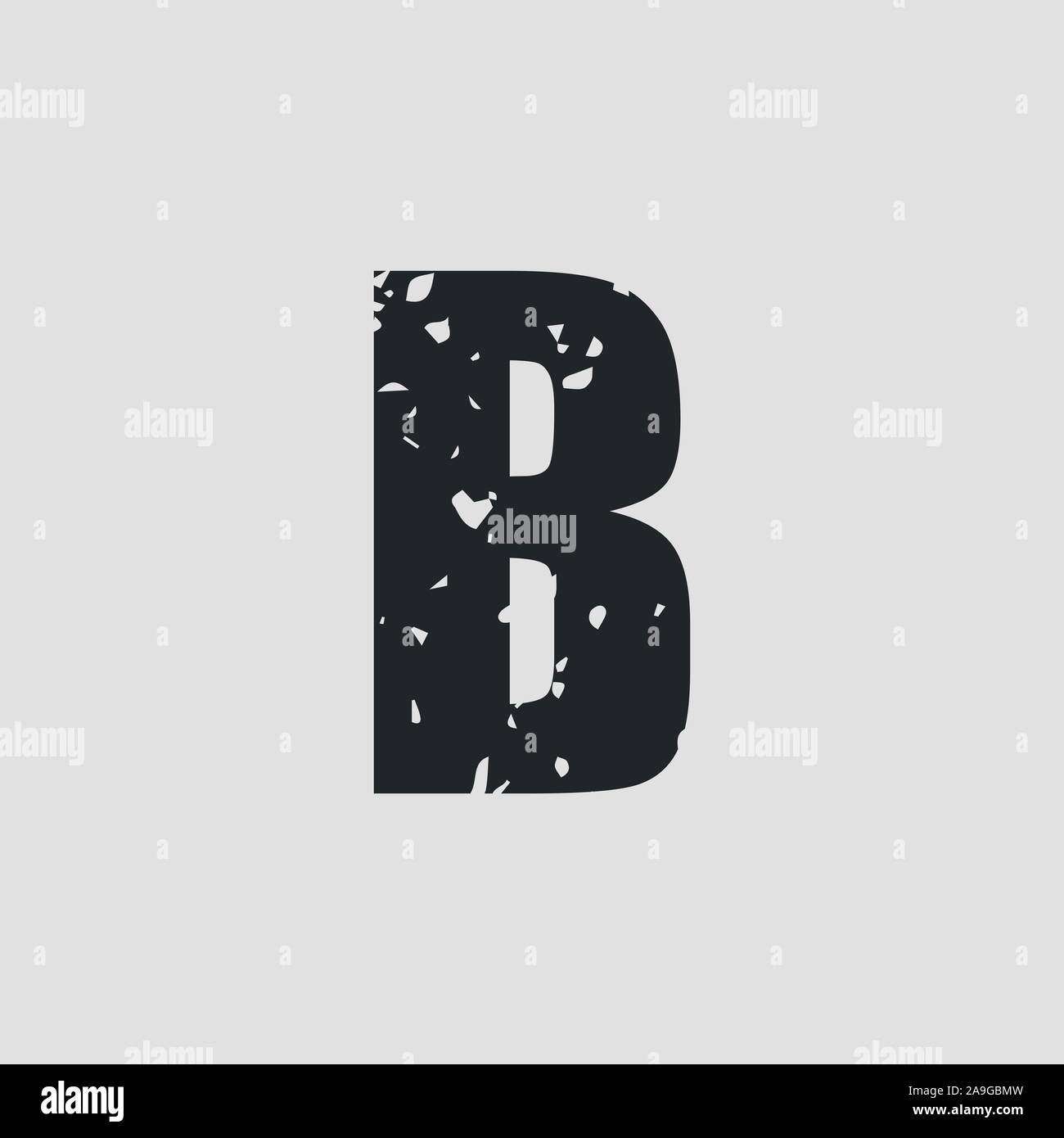 B letter grunge style simple design. Vector eps10 Stock Vector