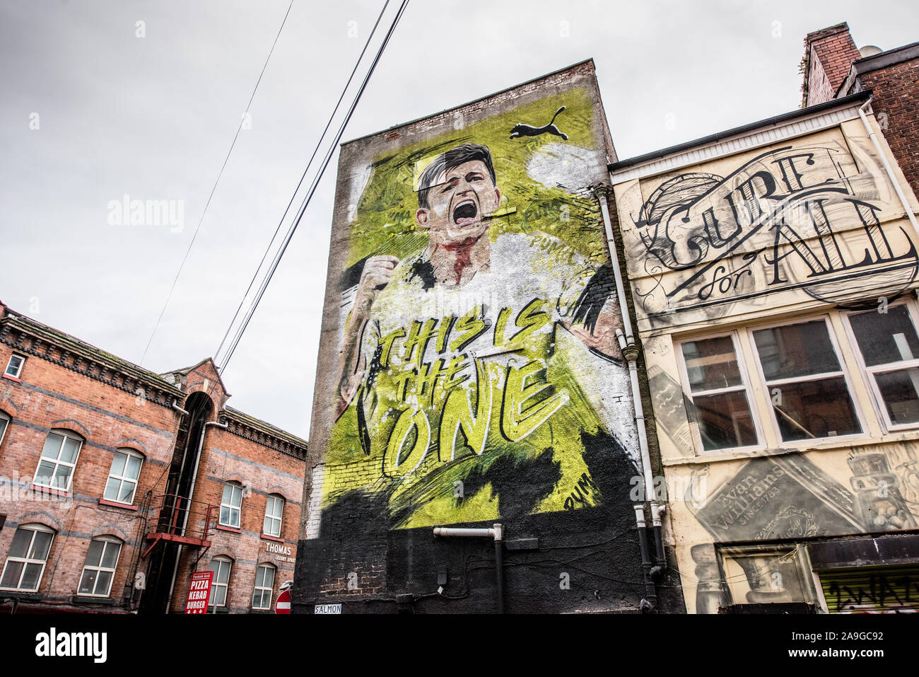 Harry Maguire PUMA advert. This is the one. Akse p19. Manchester Stock  Photo - Alamy