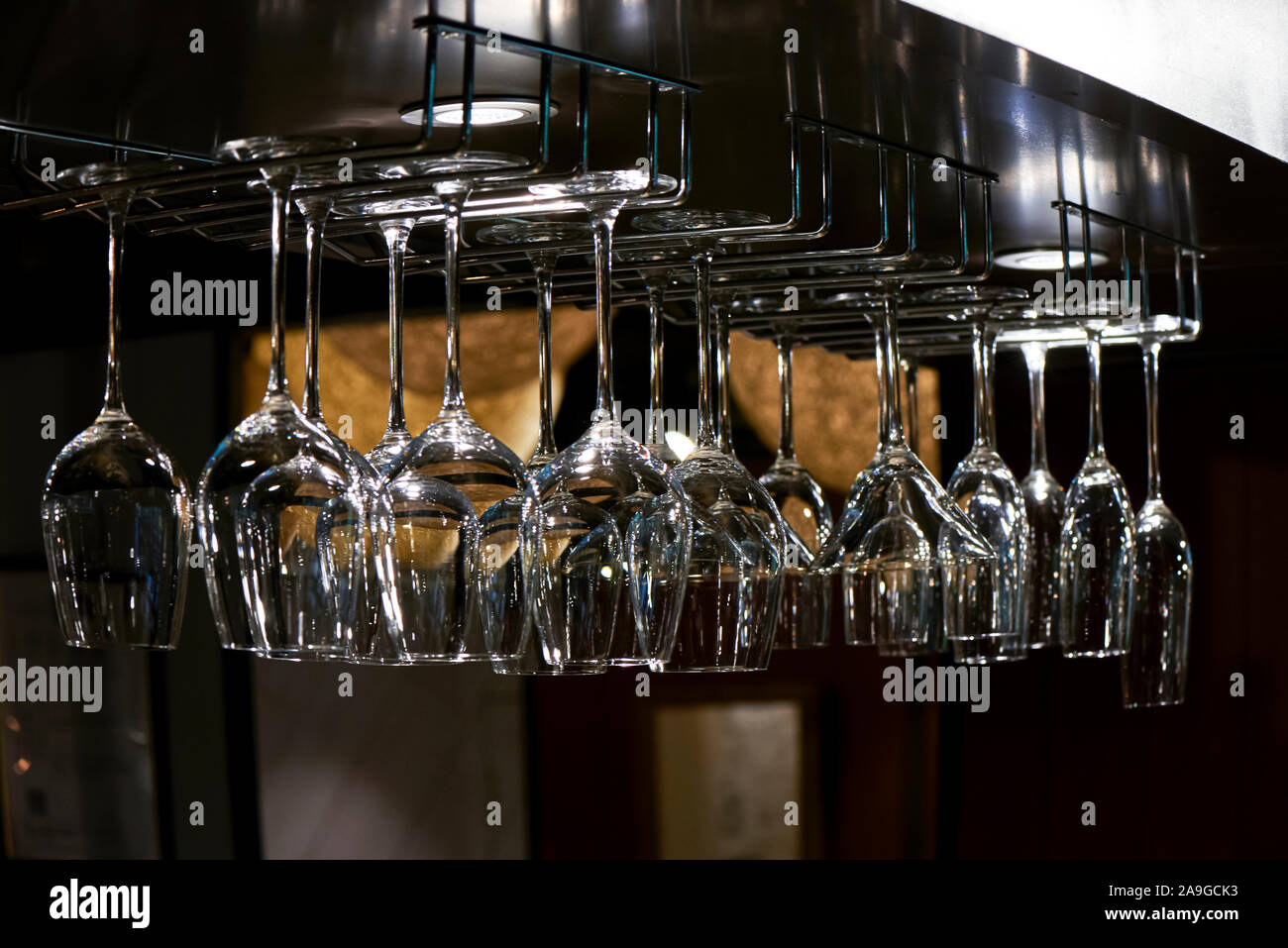 Goblets to be used in bars Stock Photo Alamy