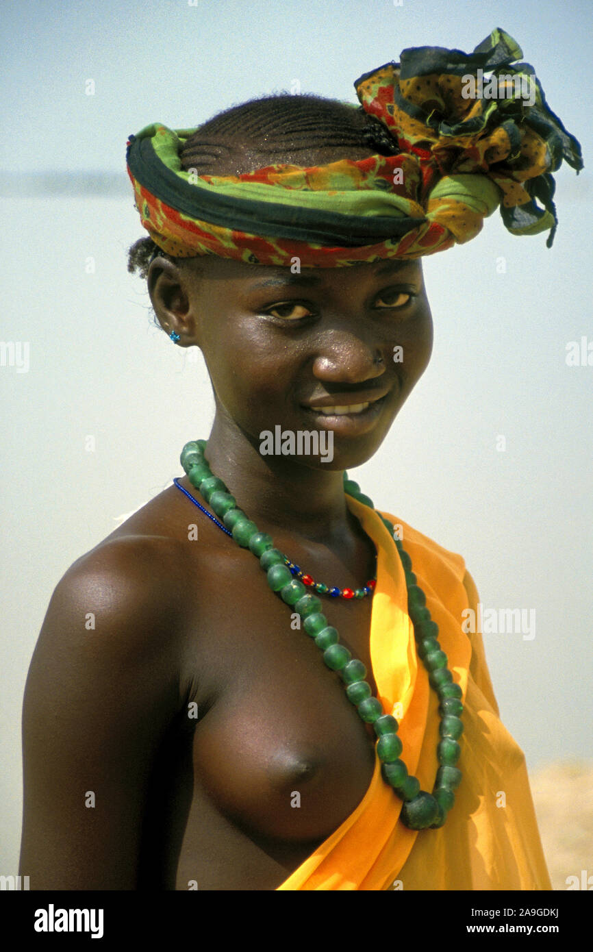 Frau aus Mali, Oben Ohne Stock Photo