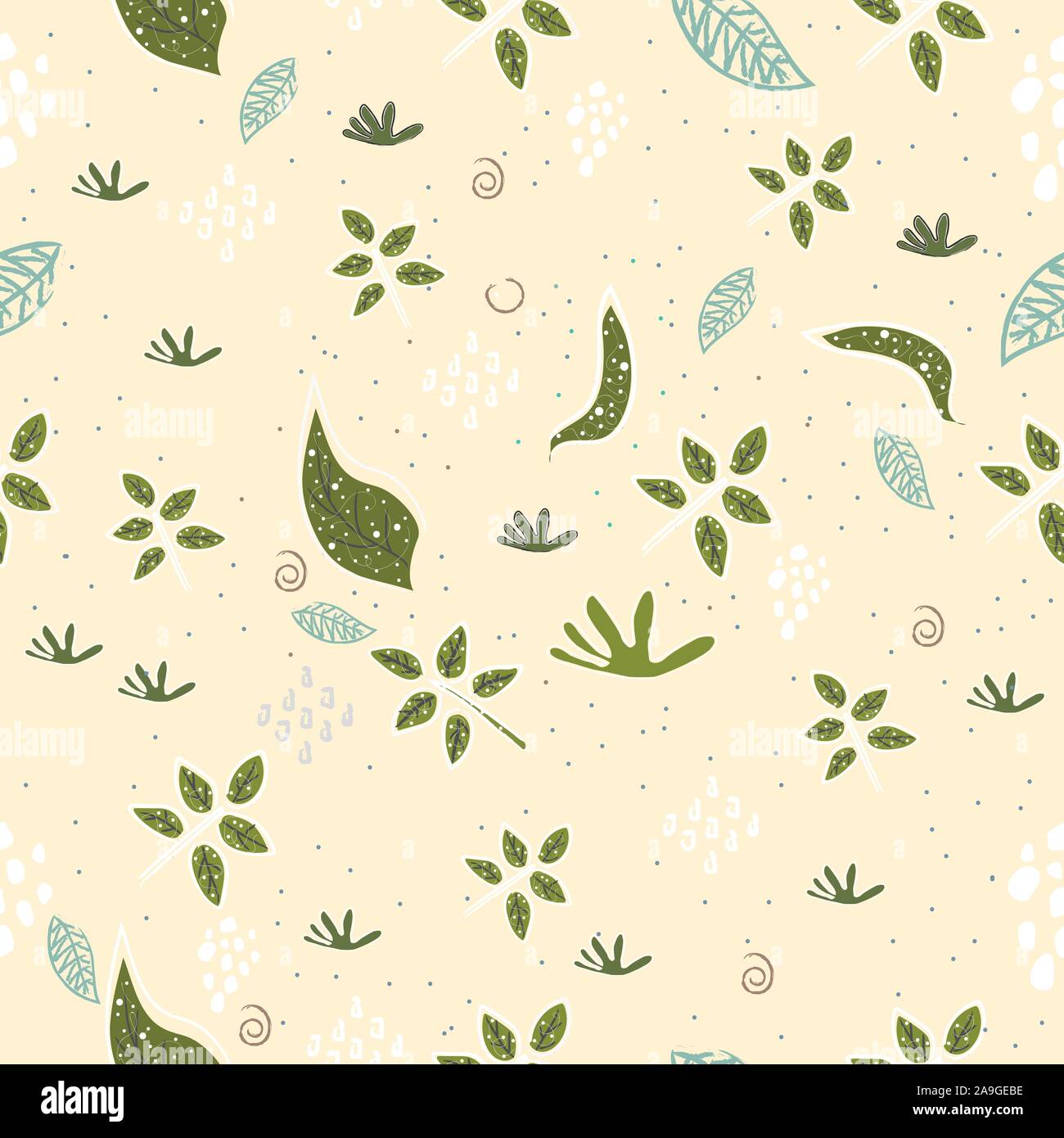 Cute Leaves. Collection of Leaves. Hand Drawn Scandinavian Style. Vector Illustration Stock ...