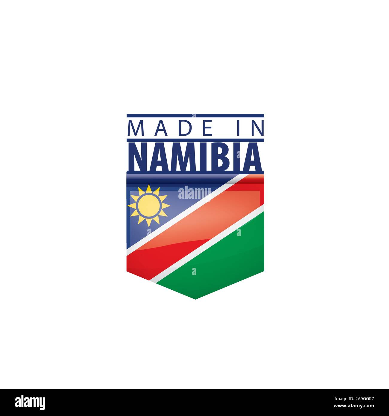 Namibia flag, vector illustration on a white background Stock Vector ...