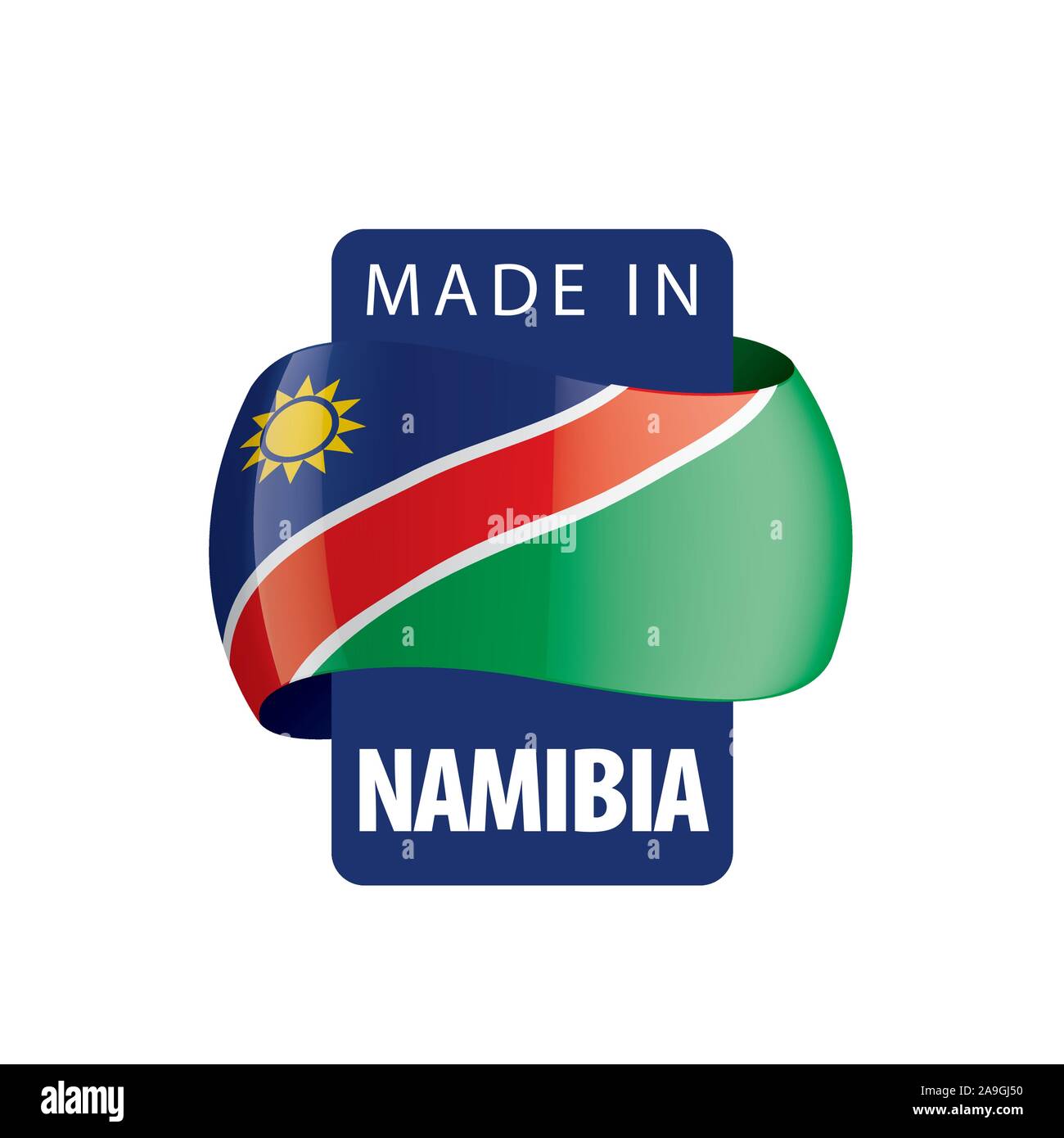 Namibia flag, vector illustration on a white background Stock Vector ...