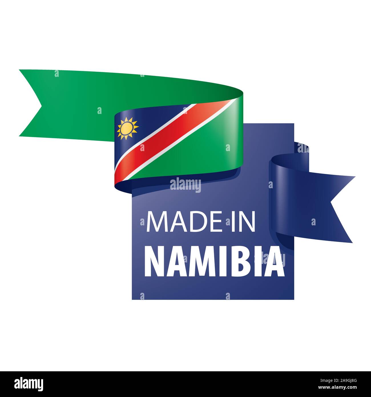 Namibia flag, vector illustration on a white background Stock Vector ...