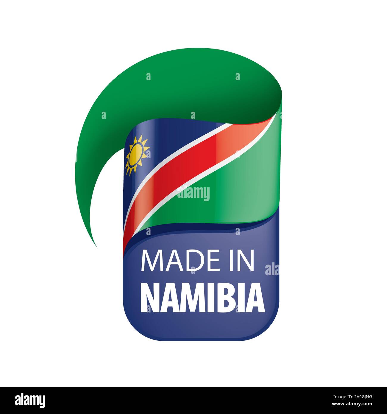 Namibia flag, vector illustration on a white background Stock Vector ...