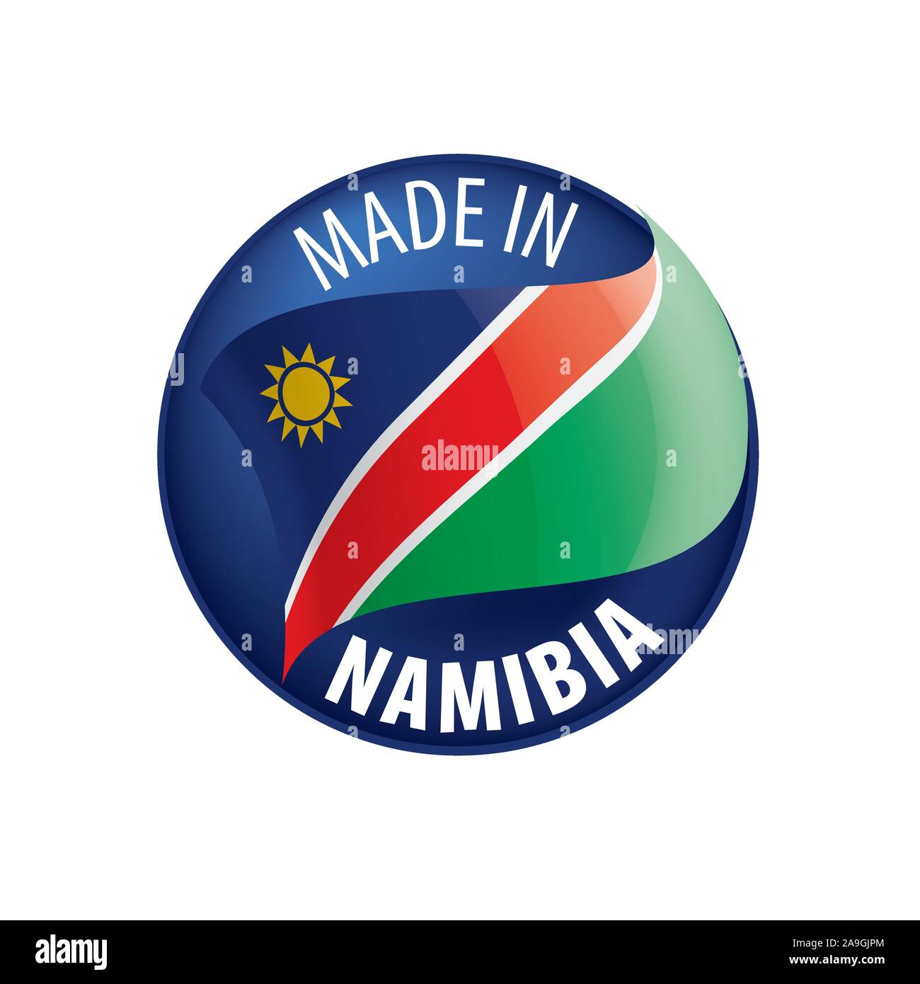 Namibia flag, vector illustration on a white background Stock Vector ...