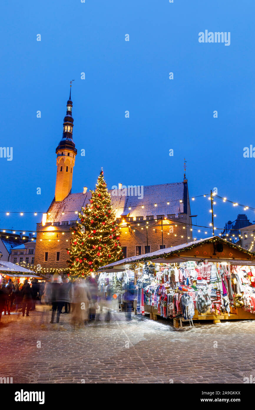 Tallinn Estonia December 22 2018 People Visit Christmas