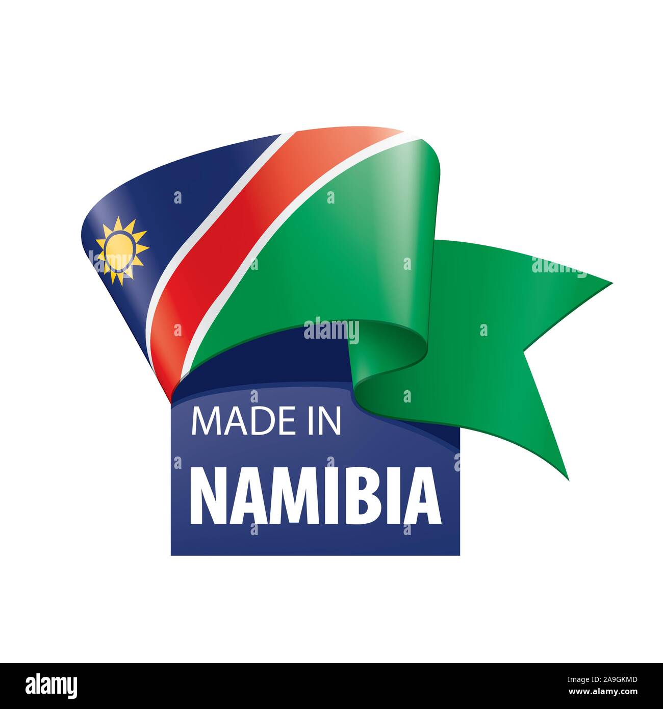 Namibia flag, vector illustration on a white background Stock Vector ...