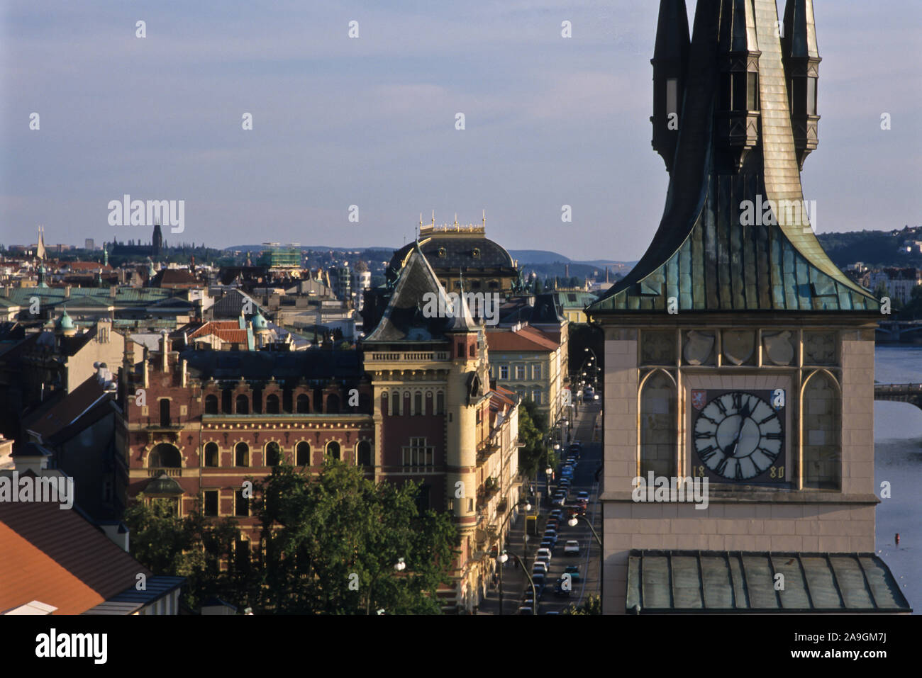 Prag, Blick vom Altstädter Brückenturm, Staroměstská mostecká věž Stock Photo