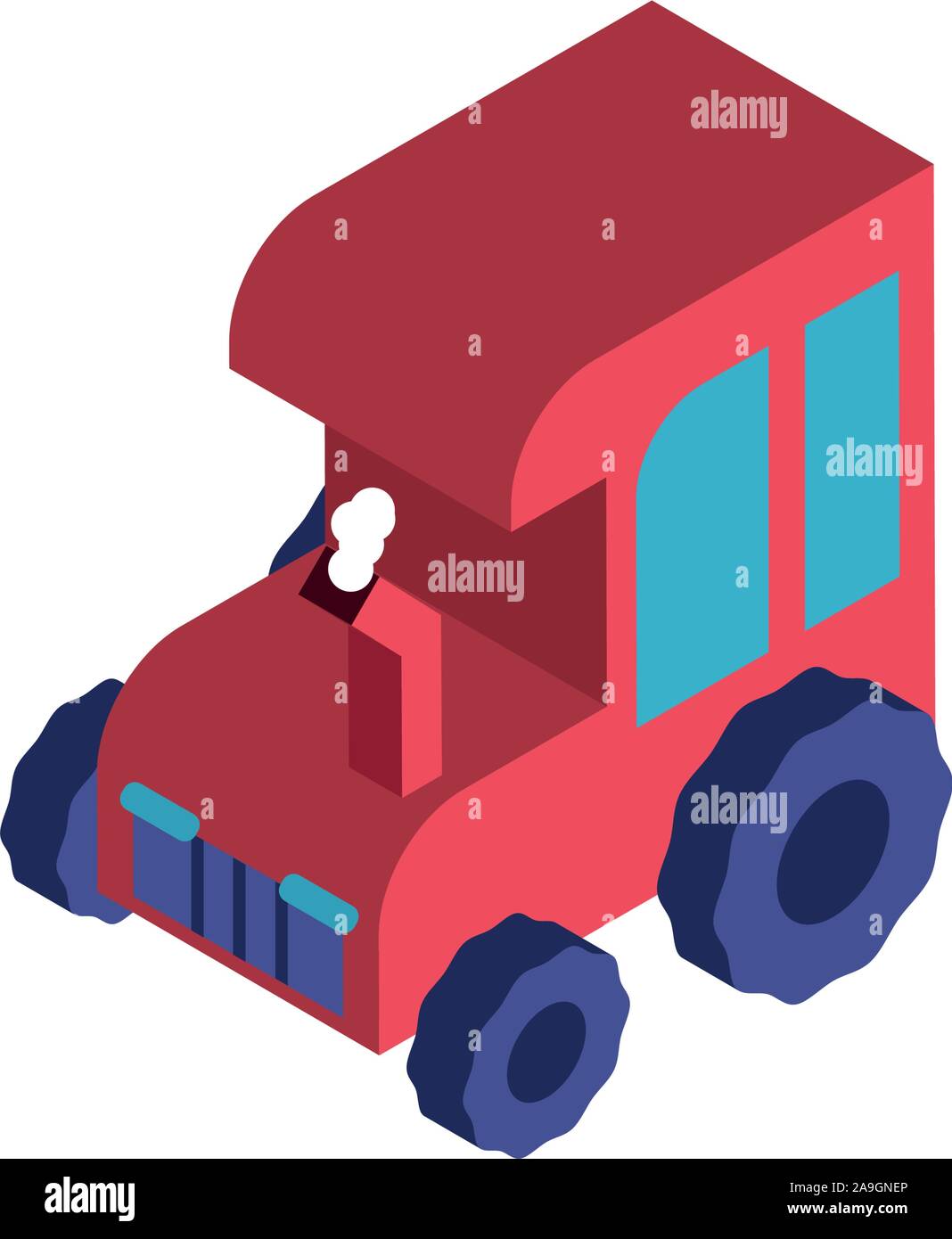 farm tractor red in white background vector illustration design Stock ...