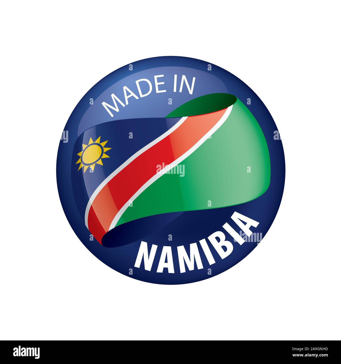 Namibia flag, vector illustration on a white background Stock Vector ...