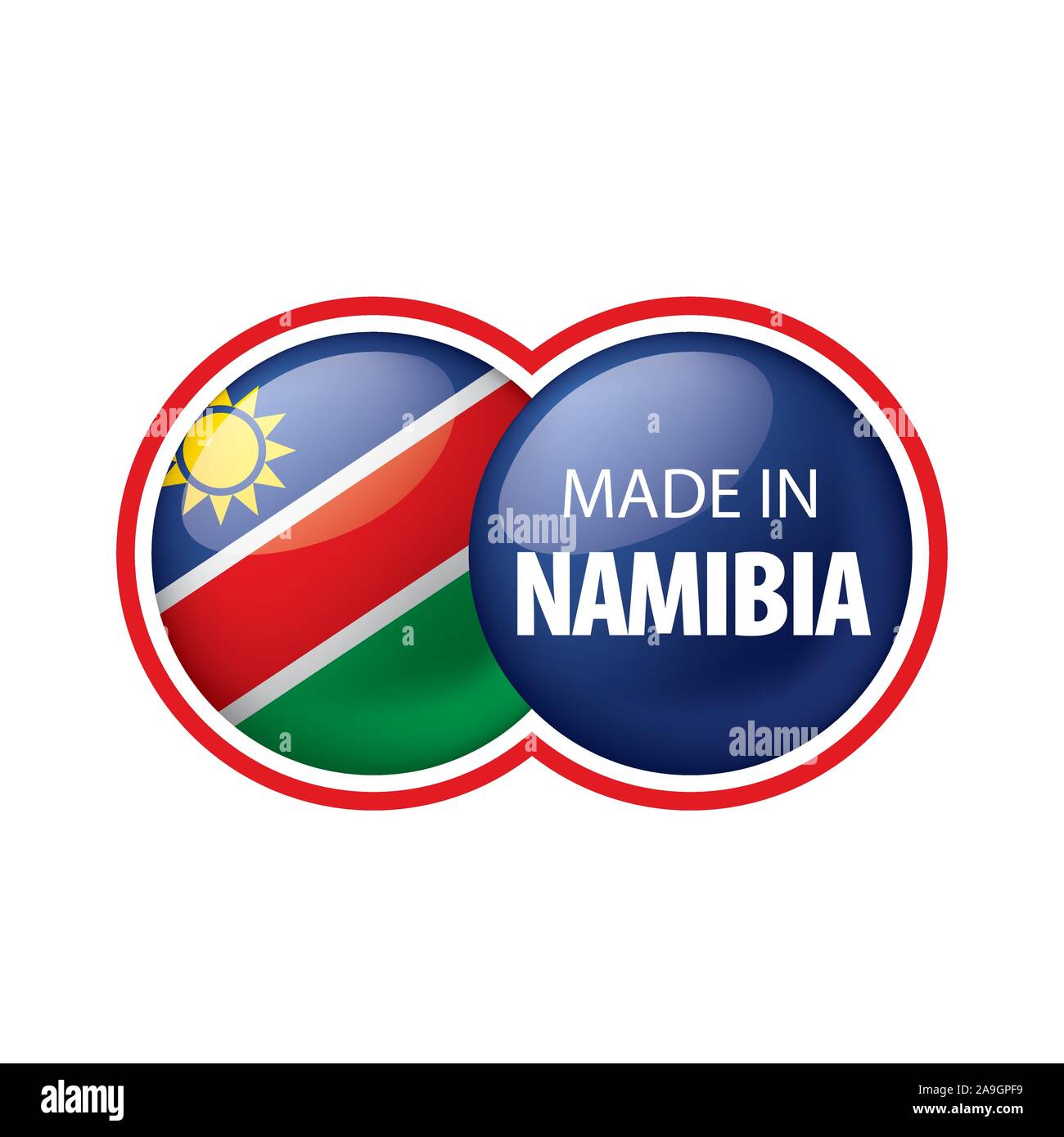 Namibia flag, vector illustration on a white background Stock Vector ...