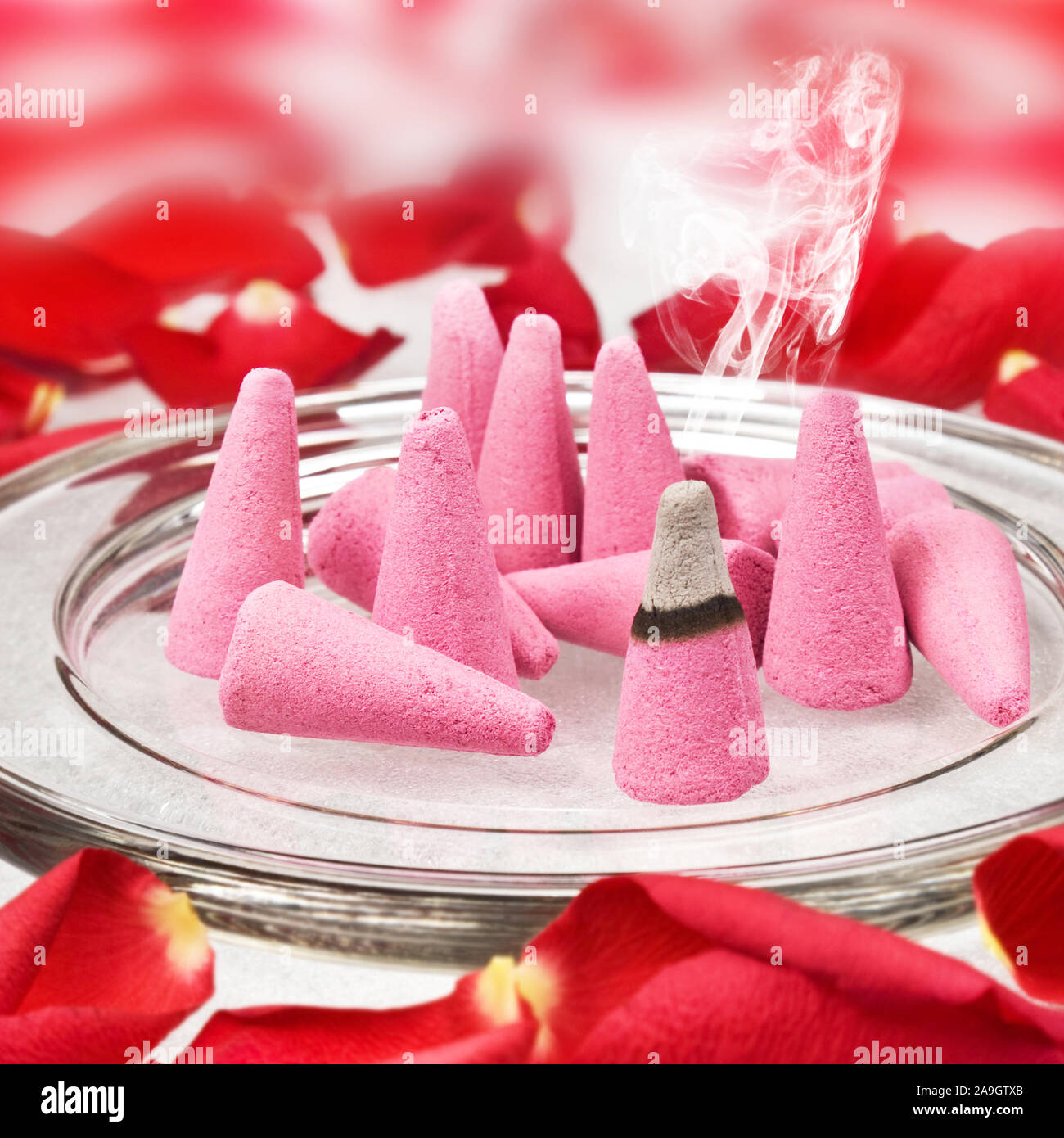 Roses incense cones with flowrers Stock Photo Alamy