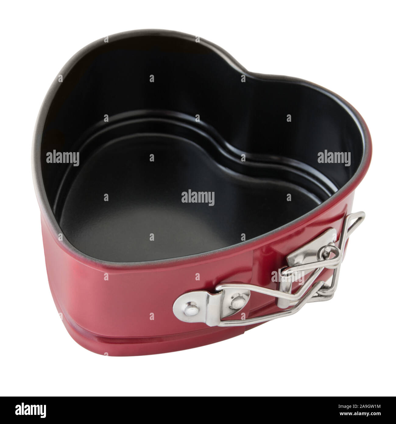 Baking pan heart isolated against white background Stock Photo Alamy