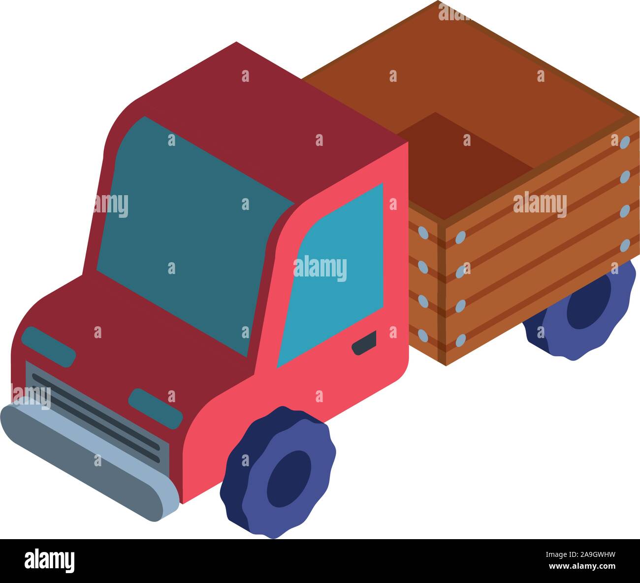 red truck on white background vector illustration design Stock Vector