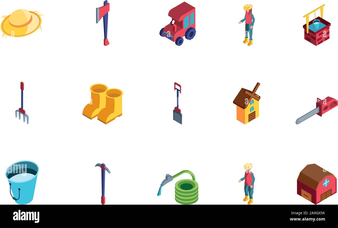 set of icons of farm on white background vector illustration design ...