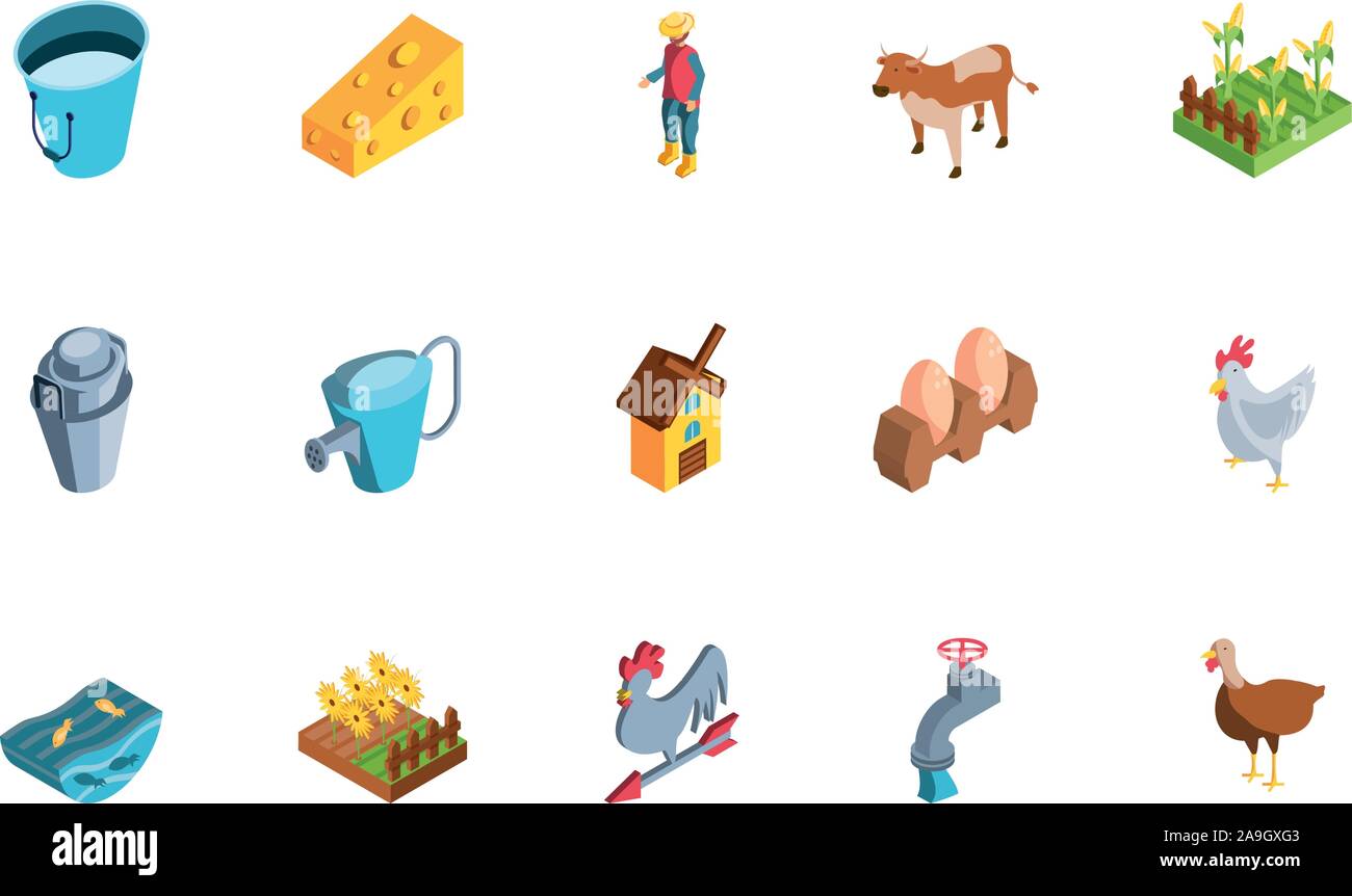 set of icons of farm on white background vector illustration design ...