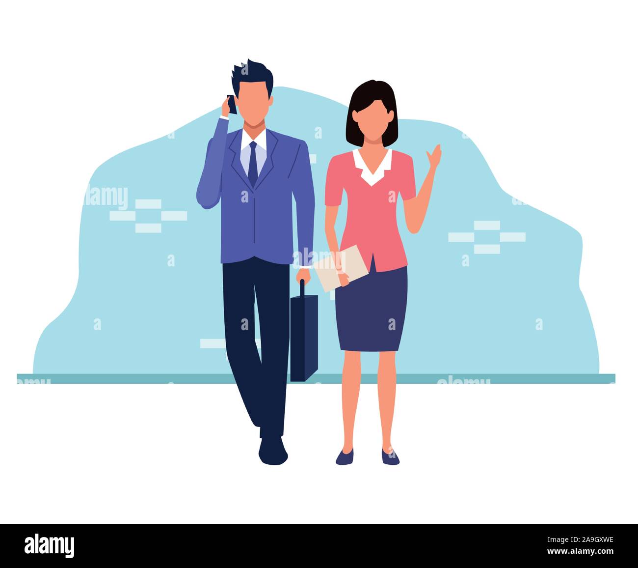 avatar businessman and businesswoman, colorful design Stock Vector ...