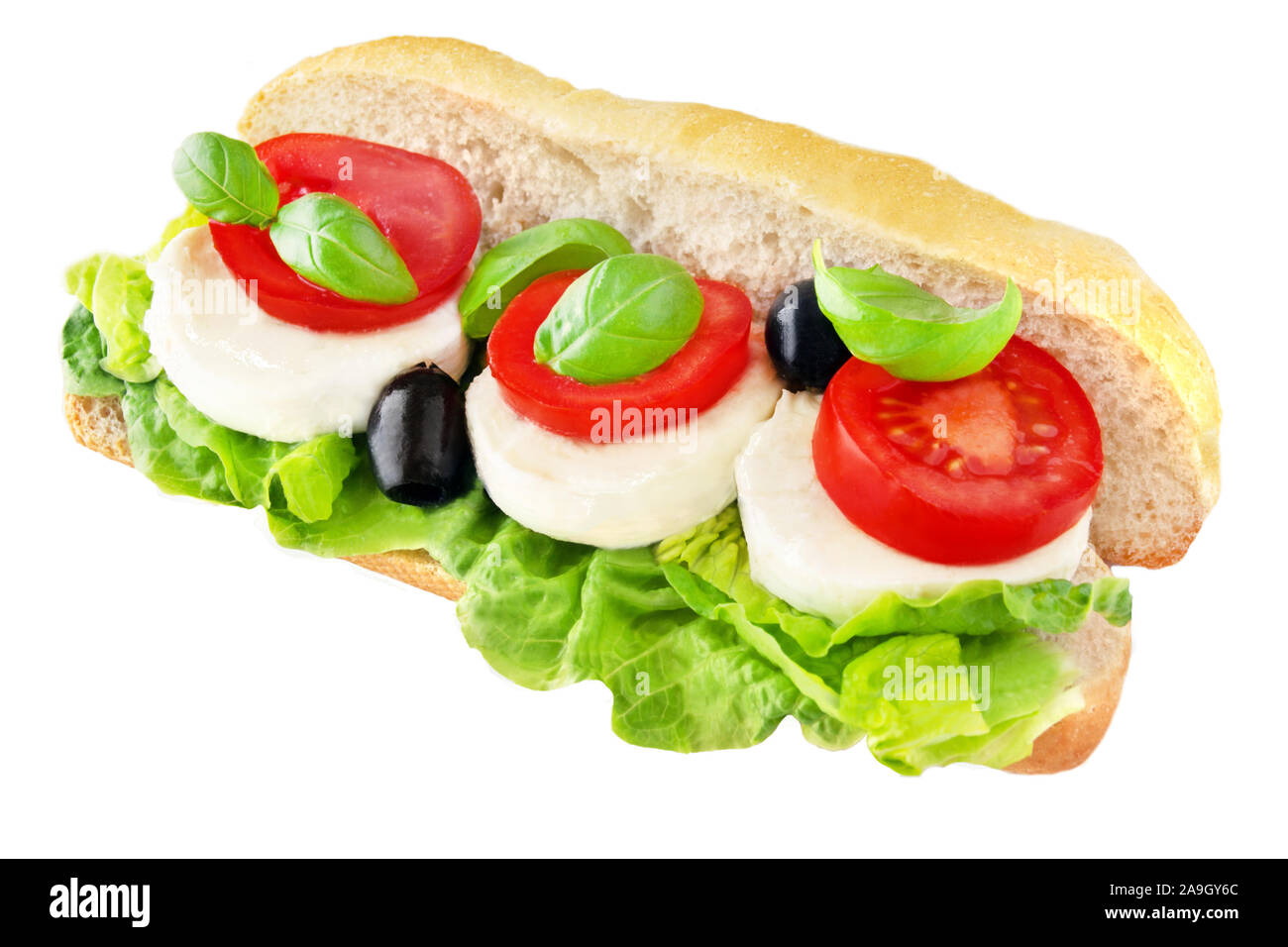 Baguette Mozzarella and Tomatoes Stock Photo Alamy