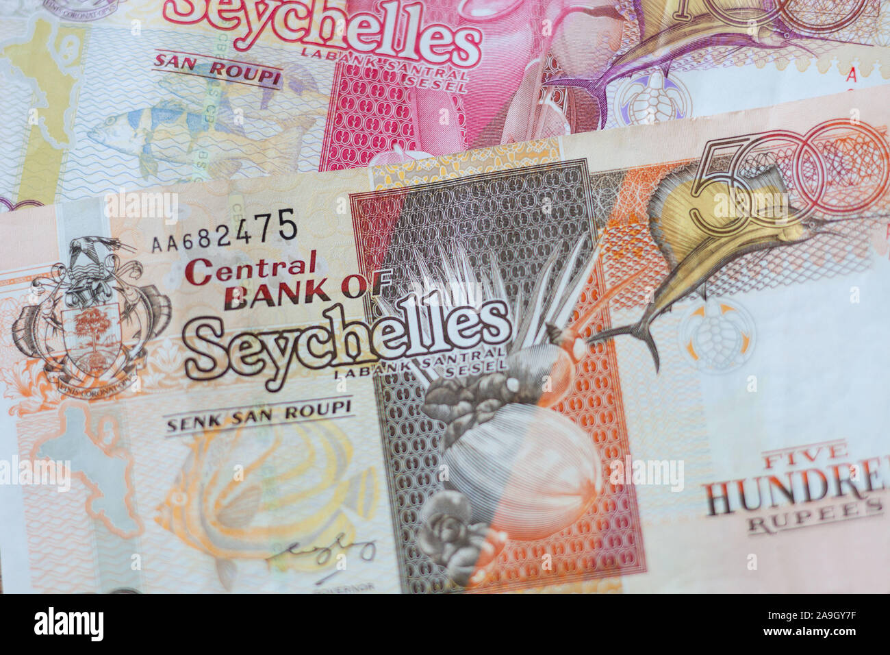 Banknote von den Seychellen Stock Photo