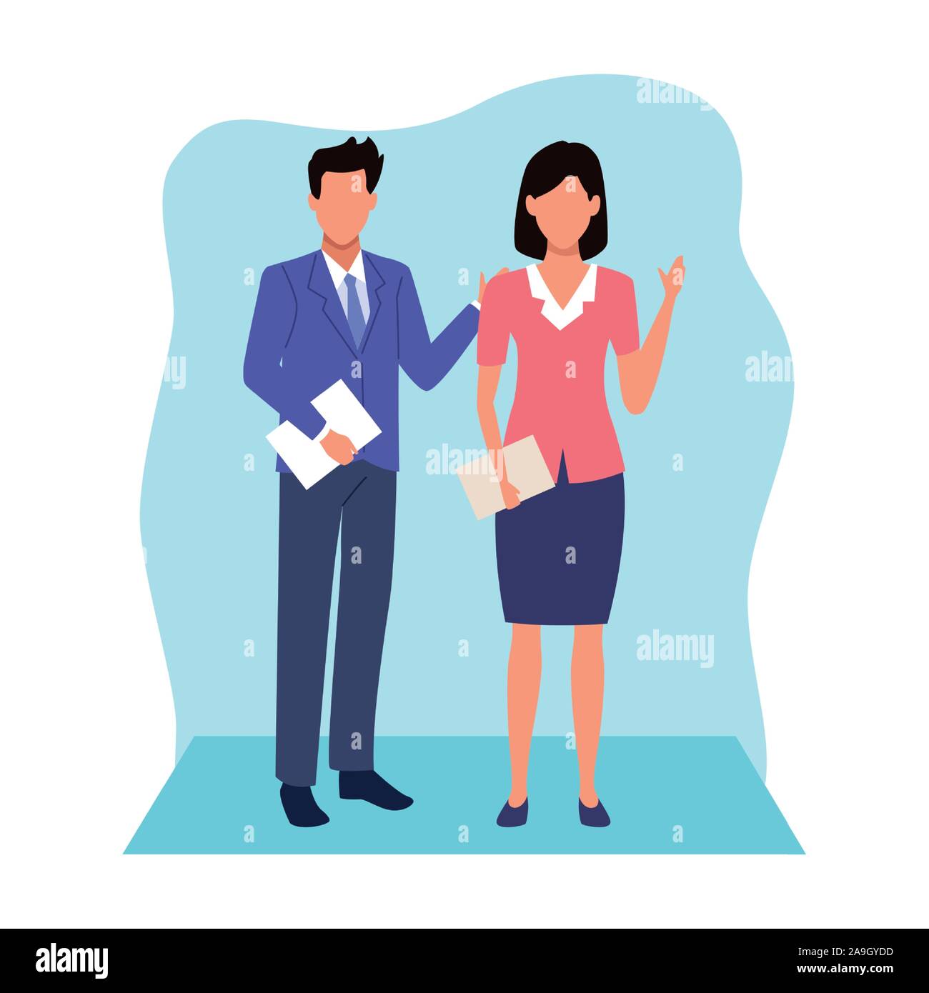 avatar businessman and businesswoman standing icon Stock Vector Image ...