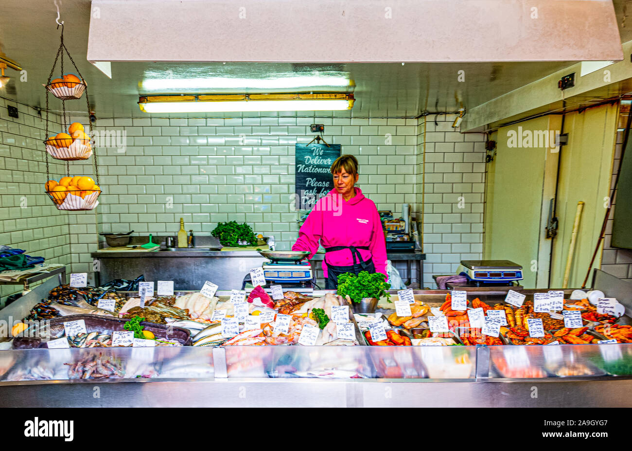 Traditional fresh fish shop Stock Photo Alamy