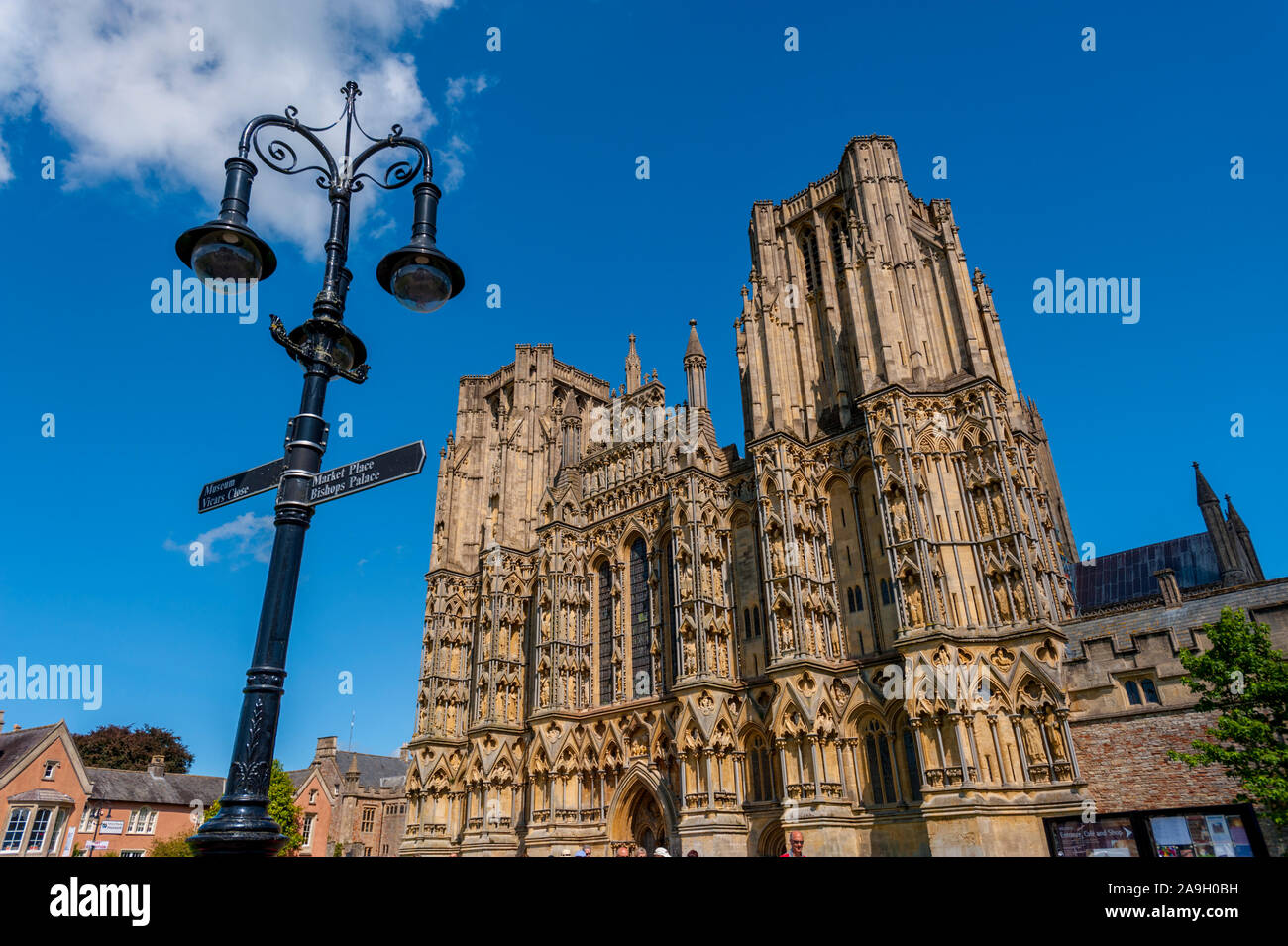 The west front of Wells Cathedral Stock Photo