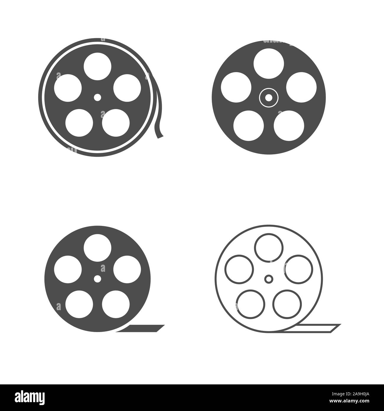 Reels icon vector vectors Black and White Stock Photos & Images