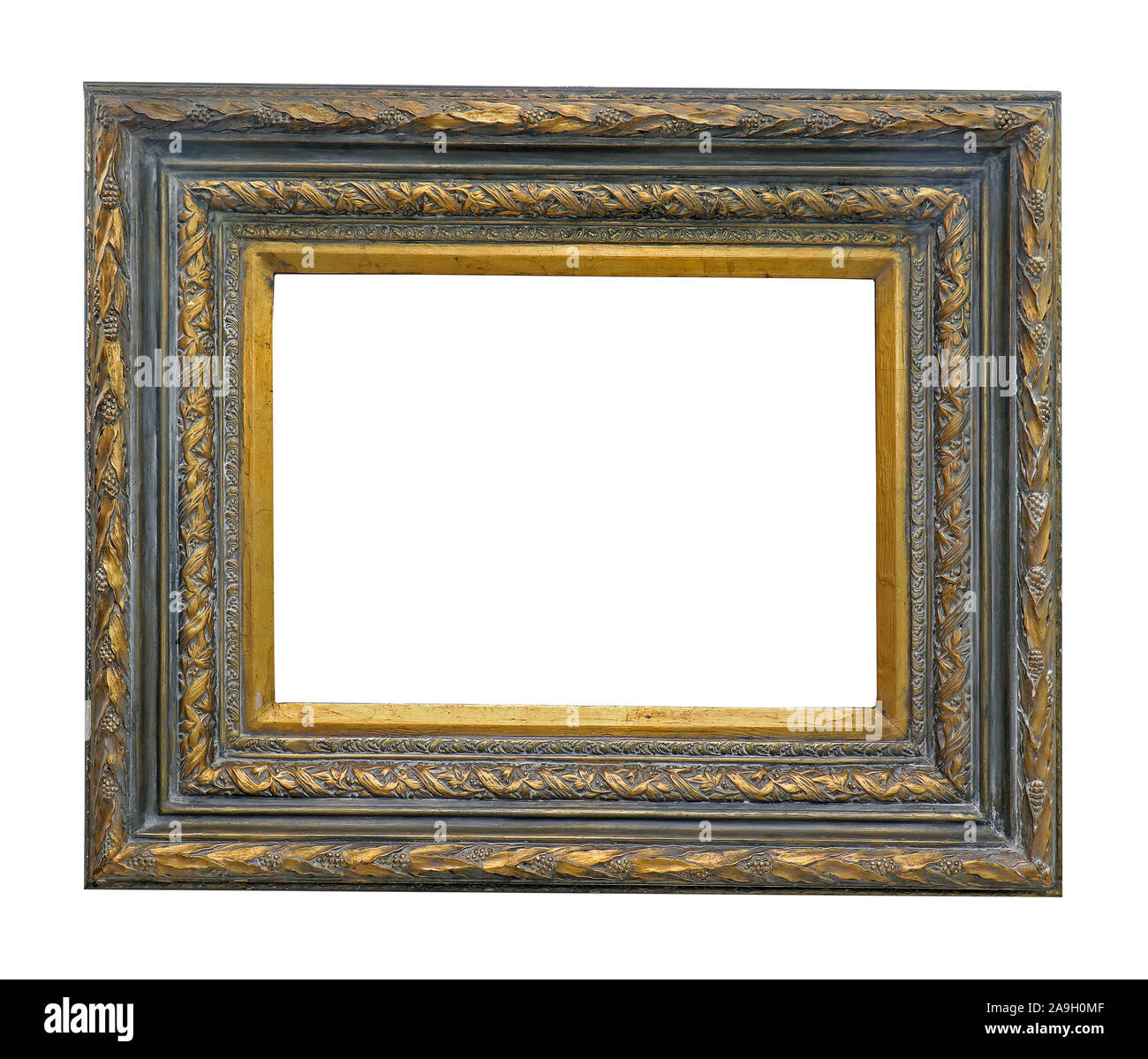 Vintage wooden frame isolated on white background Stock Photo - Alamy