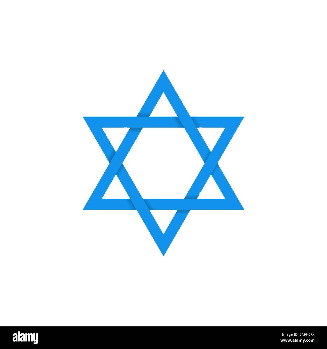 Blue Star of David icon. Generally recognized symbol of modern Jewish identity and Judaism, Israel symbol Stock Vector