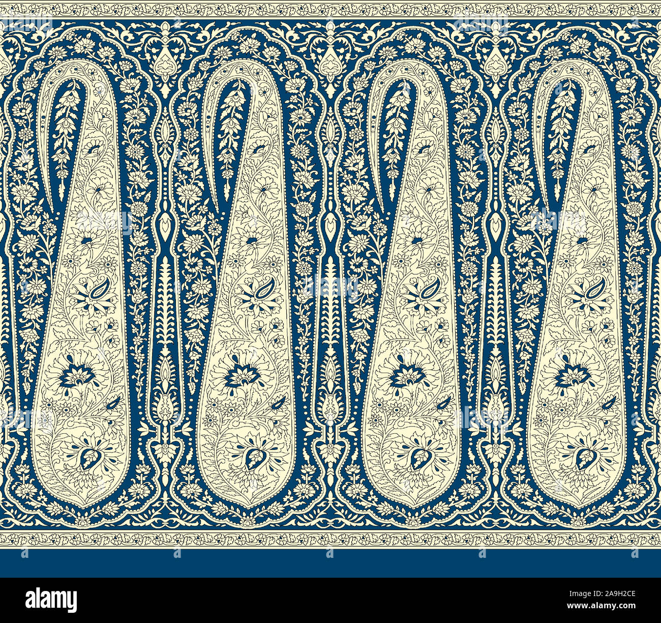 paisley traditional border design background Stock Photo